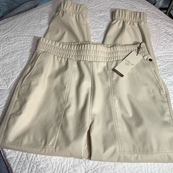 Calia faux, leather, high-rise jogger, Chantilly size large nwt  - Picture 5 of 8
